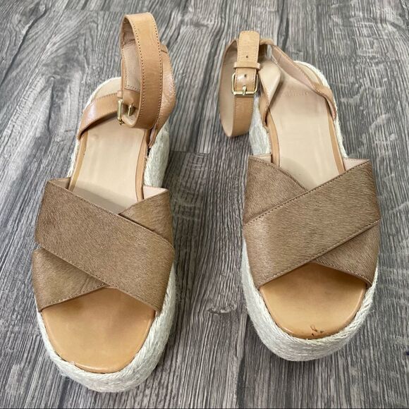 Revolve Seychelles Calf Hair Espadrilles Platform Sandals - Picture 7 of 11